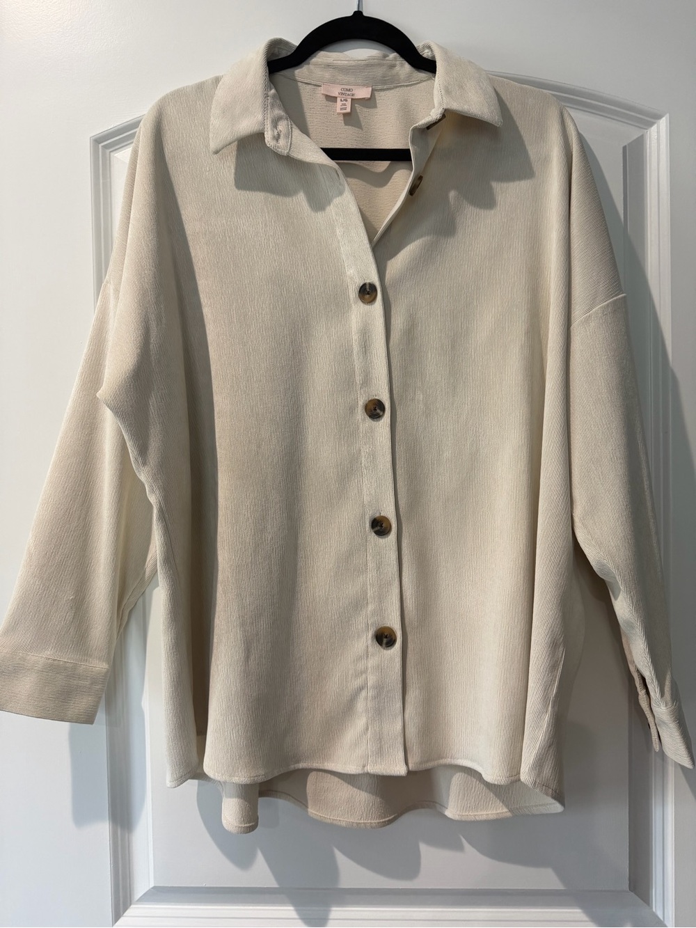 Como Vintage Cream Textured Shacket (L)